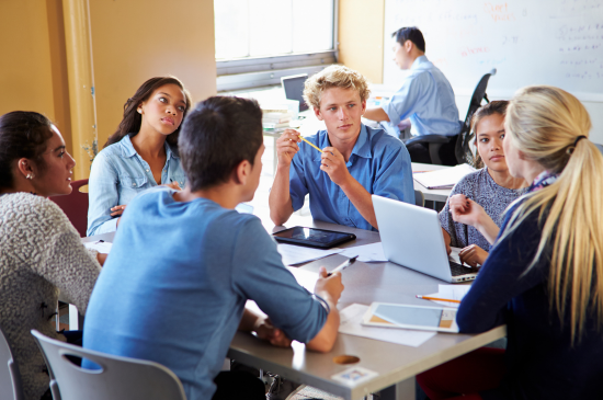 small group of students